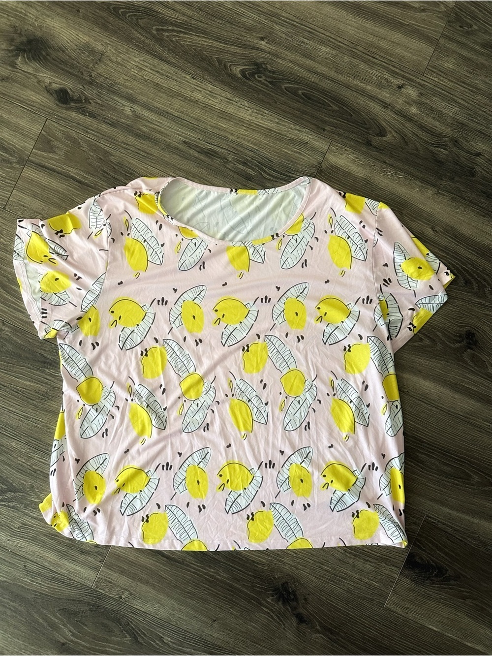 SHEIN Pink Short Sleeve Tee with Yellow Chick Pattern